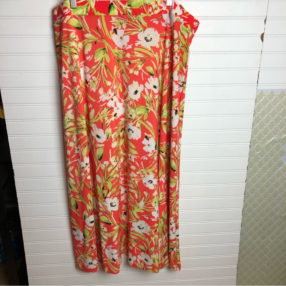 3 for $25 Evan Picone Vibrant Tropical Maxi Skirt Sz XL